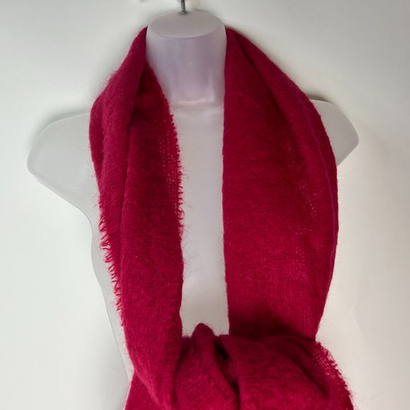John Hanly Ireland Red‎ Wool Scarf - Picture 5 of 9